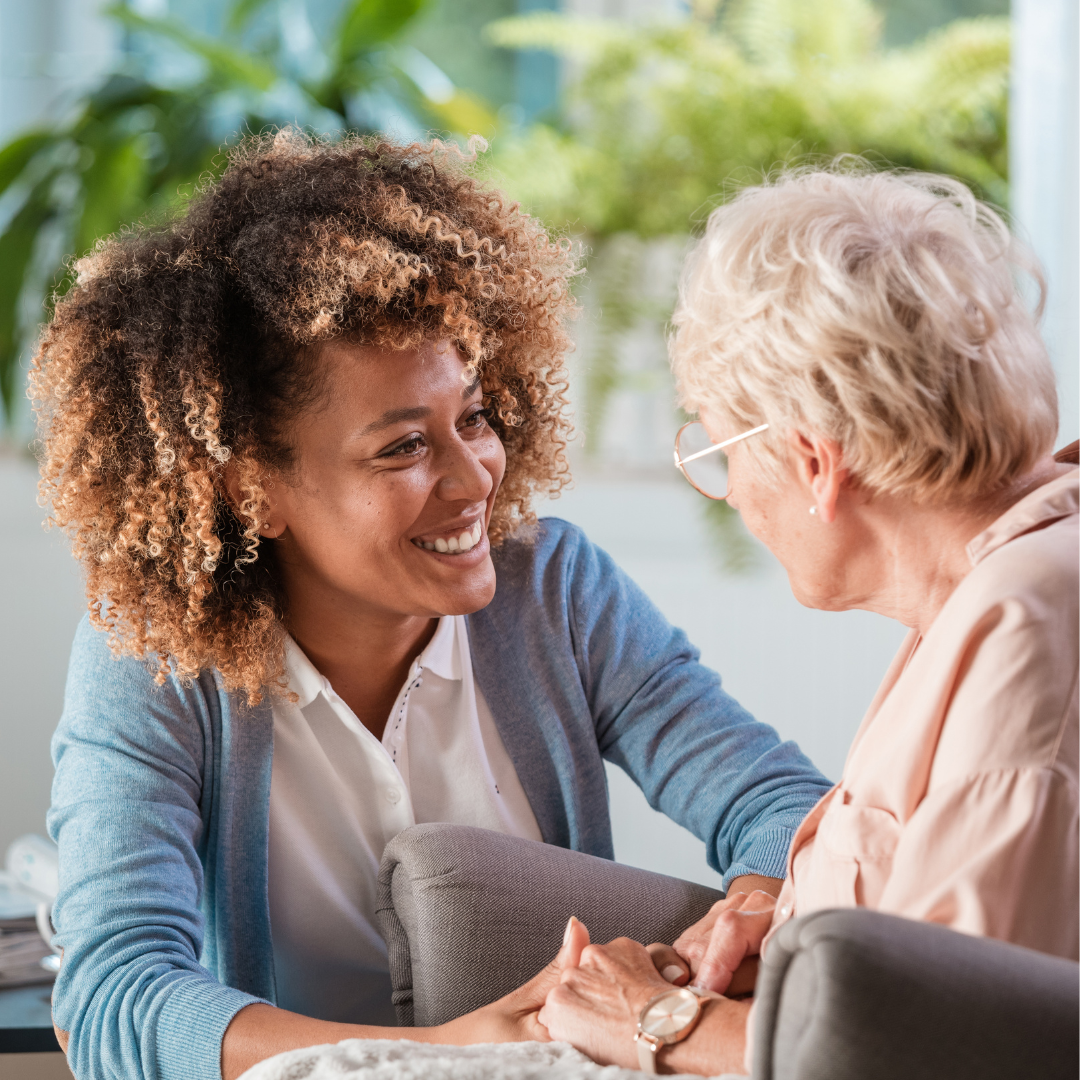 Carer with elderly woman