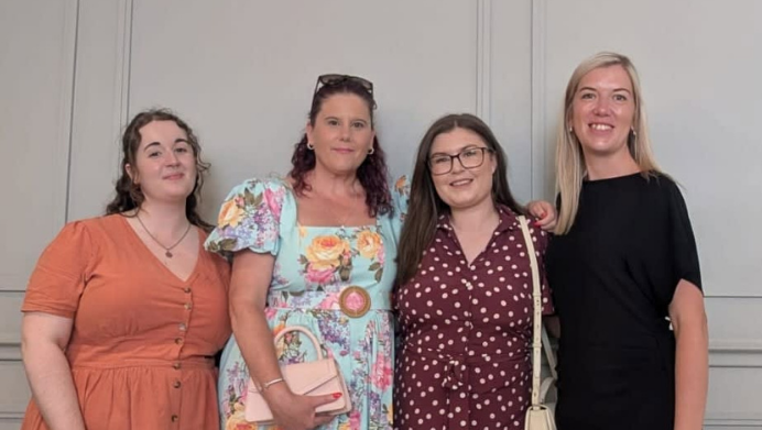 Sasha, Stephanie, Charlotte and Holly from Right at Home at the Social Care Wales Awards