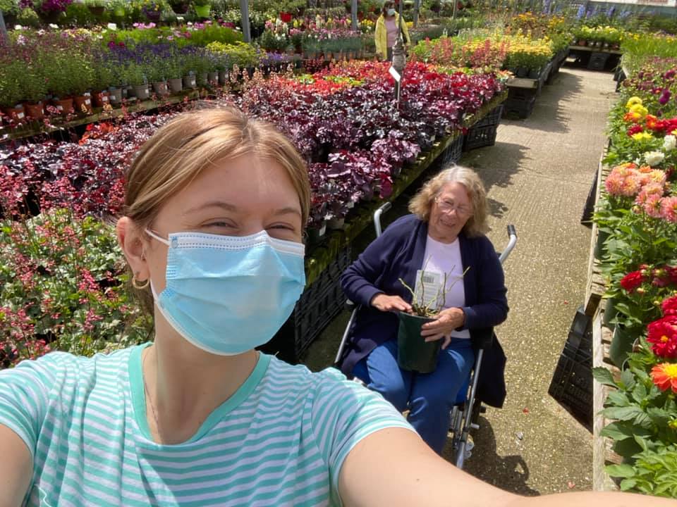 Right at Home client with her CareGiver at Keydell Nurseries Garden Centre