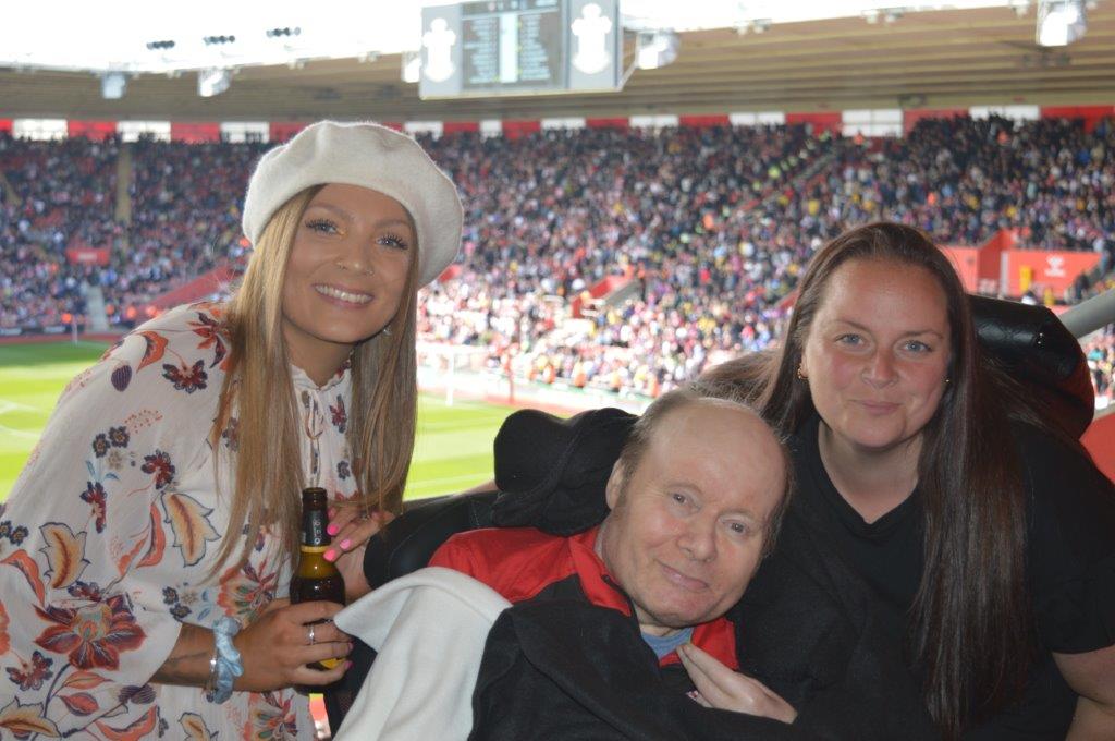 Client Wayne with CareGivers as his wish came true