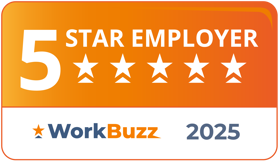 WorkBuzz Employer Award logo, recognising Right at Home as an employer of choice