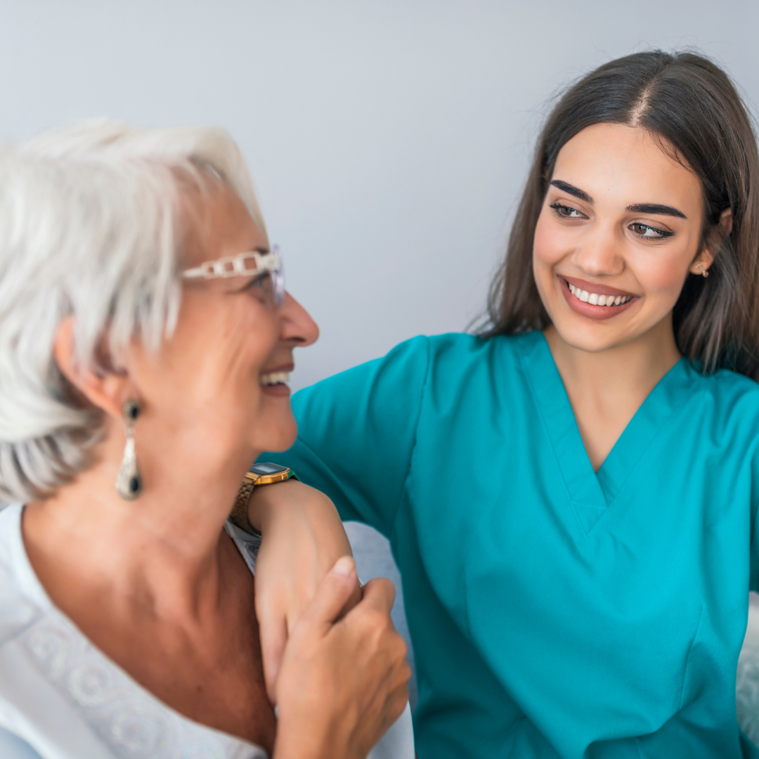 Student smiling and interacting with a client, illustrating part-time job opportunities for students in Southampton.