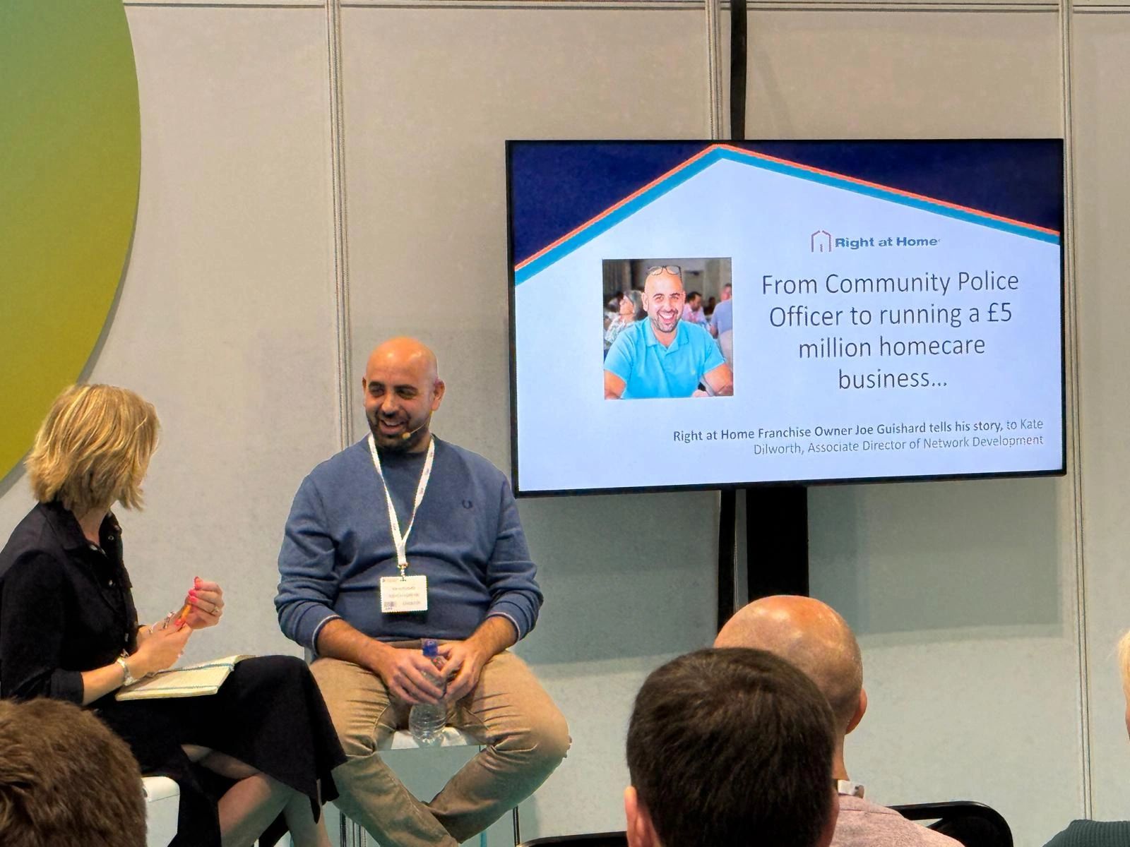 joe and kate talking at franchise show