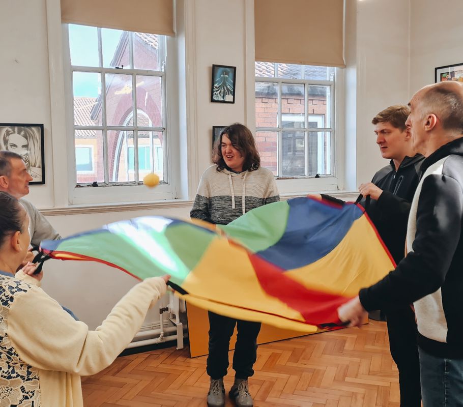 Participants at the Sensory Cafe for adults at Grantham Museum