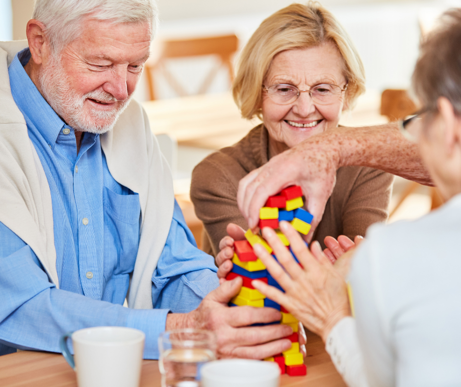Man playing a game at Dementia cafe