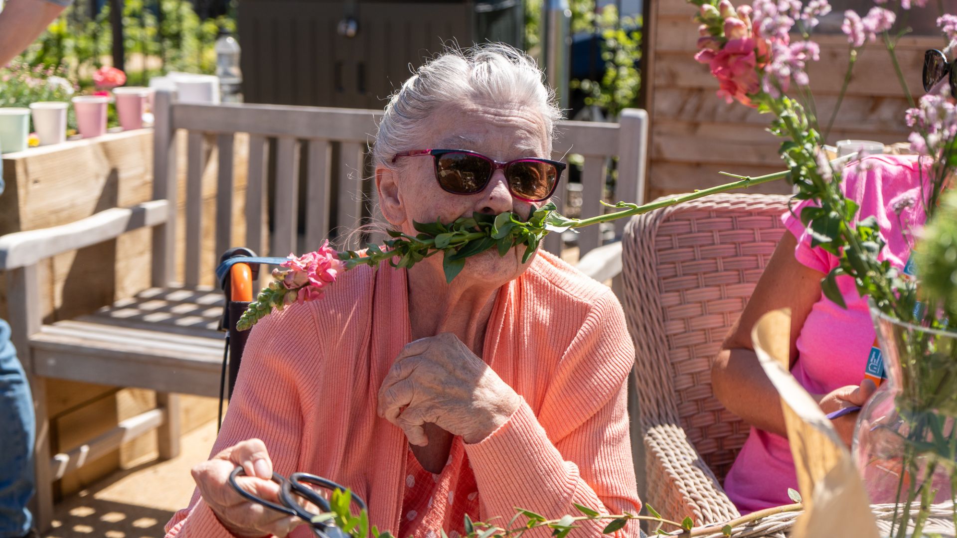 client enjoying big green picnic