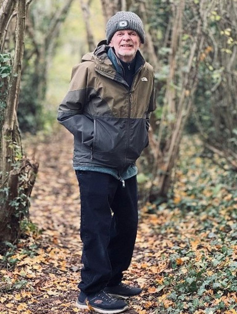 Graham and Usman out for a walk in the local nature reserve
